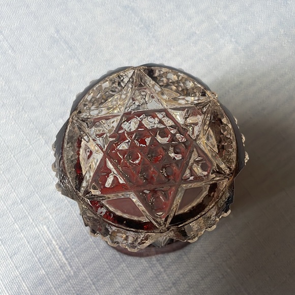 Antique Ruby Red Flash Glass toothpick holder 1924 - Picture 2 of 4